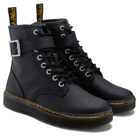 NIB Dr. Martens Zavala ALT HYDRO BLACK Combat Boots 8 eyelet- Size: 6 Woman’s - Picture 1 of 11